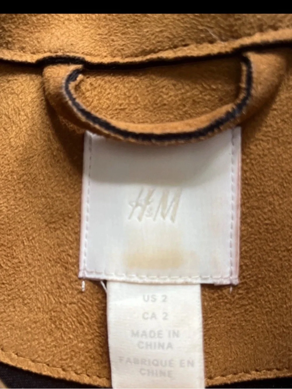 H&M Women’s Tan Suede Asymmetrical Zip Jacket